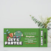 Invitation d'anniversaire de billet de ticket Lets (Debout devant)