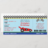 Invitation d'anniversaire de billet de voiture de (Devant / Derrière)