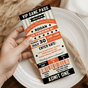 Invitation d'anniversaire de billet d'équipe sport