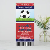 Invitation d'anniversaire de billet du football (Debout devant)