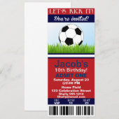 Invitation d'anniversaire de billet du football (Devant / Derrière)