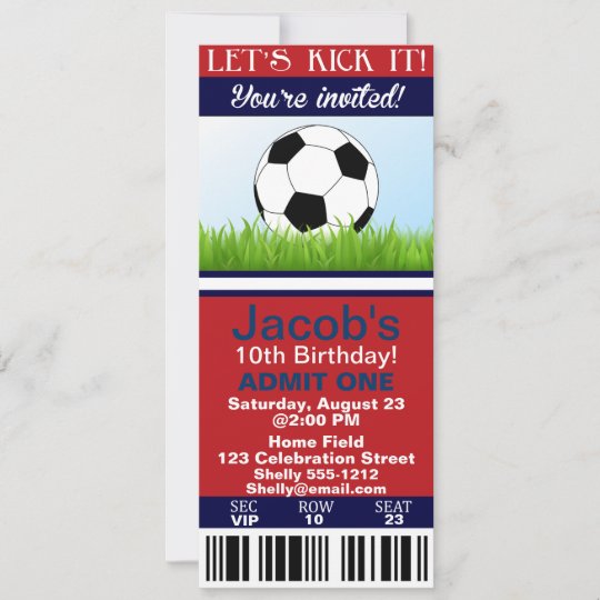 Invitation D Anniversaire De Billet Du Football Zazzle Be