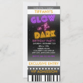 Invitation d'anniversaire de billet | Lumineux dan (Devant)