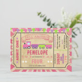 Invitation d'anniversaire de billetterie de train. (Debout devant)