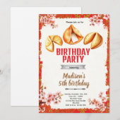 Invitation d'anniversaire de biscuit de fortune (Devant / Derrière)