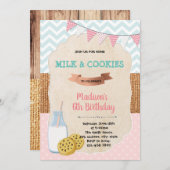 Invitation d'anniversaire de biscuits et de lait (Devant / Derrière)
