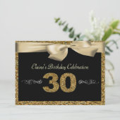 Invitation d'anniversaire de Black Gold Bow (Debout devant)
