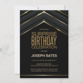 Invitation d'anniversaire de Black Gold Surprise (Devant)