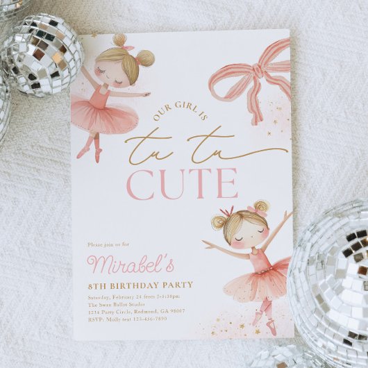 Invitation d'anniversaire de Blonde Ballerina