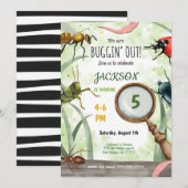 Invitation d'anniversaire de bogue modifiable (Devant / Derrière)