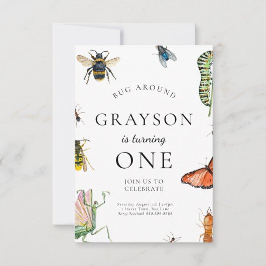 Invitation D'Anniversaire De Bogue Pour Les Enfant (Devant)