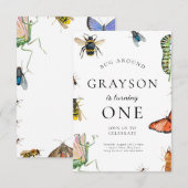 Invitation D'Anniversaire De Bogue Pour Les Enfant (Devant / Derrière)