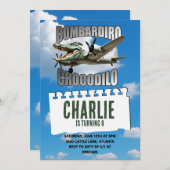 Invitation d'anniversaire de Bombardiro Crocodile (Devant / Derrière)