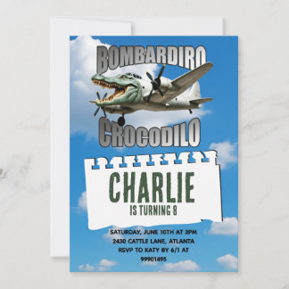 Invitation d'anniversaire de Bombardiro Crocodile