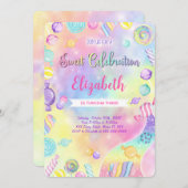 Invitation d'anniversaire de bonbons modifiable (Devant / Derrière)