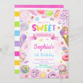 Invitation d'anniversaire de bonbons modifiable (Devant / Derrière)