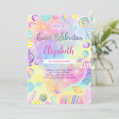 Invitation d'anniversaire de bonbons modifiables (Debout devant)