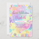 Invitation d'anniversaire de bonbons modifiables (Devant)