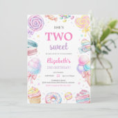 Invitation d'anniversaire de bonbons Two Sweet Swe (Debout devant)