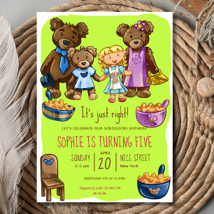 Invitation d'anniversaire de Boucle d'or