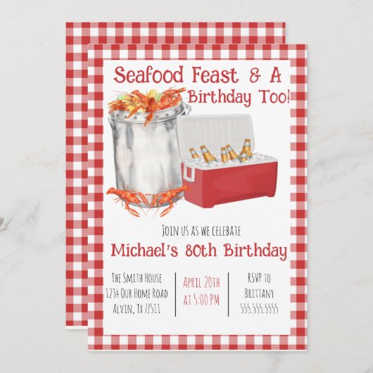 Invitation d'anniversaire de bouillabaisse de frui (Devant / Derrière)