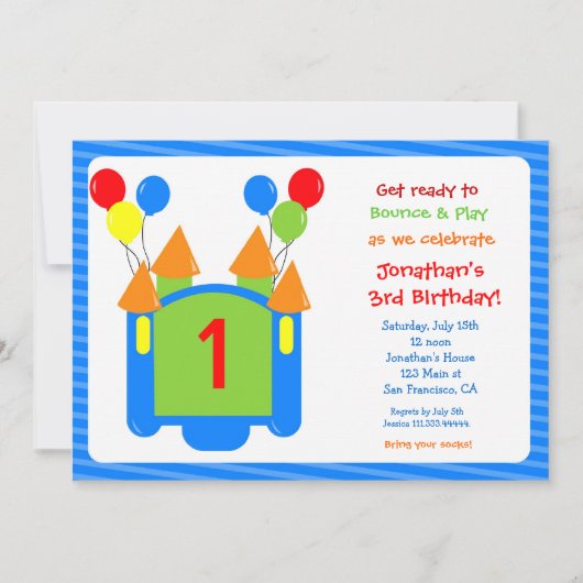 Invitation d'anniversaire de Bounce House (Devant)