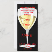 Invitation d'anniversaire de BOUTEILLE de VIN (Dos)