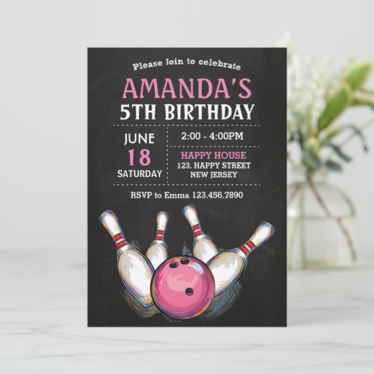 Invitation d'anniversaire de Bowling (Debout devant)