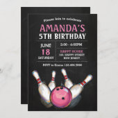 Invitation d'anniversaire de Bowling (Devant / Derrière)