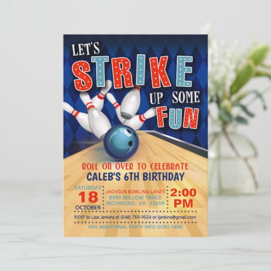 Invitation d'anniversaire de Bowling (Debout devant)