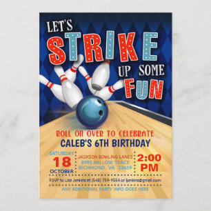 Invitation d'anniversaire de Bowling