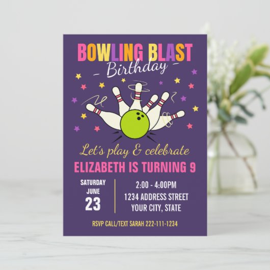 Invitation d'anniversaire de bowling (Debout devant)