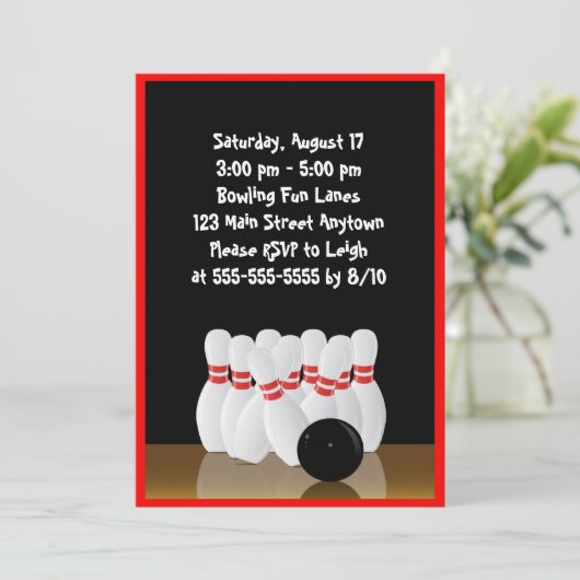 Invitation d'anniversaire de bowling (Debout devant)