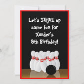 Invitation d'anniversaire de bowling (Dos)