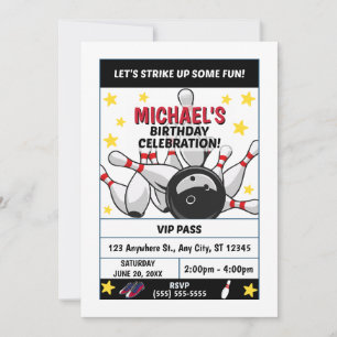 Invitation d'anniversaire de bowling