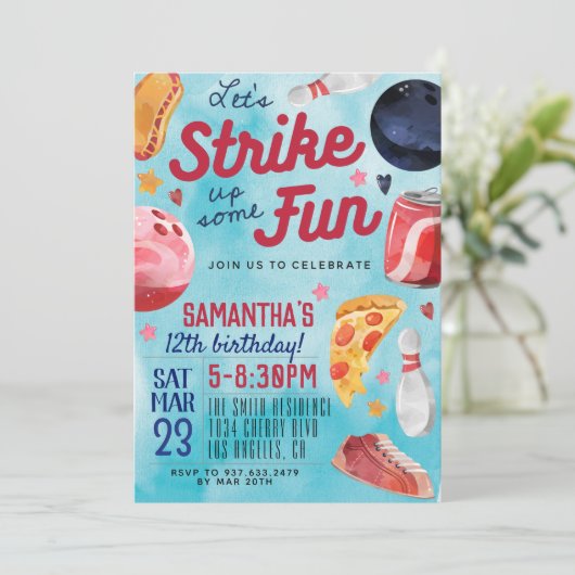 Invitation d'anniversaire de Bowling (Debout devant)