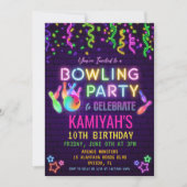 Invitation d'anniversaire de bowling (Devant)
