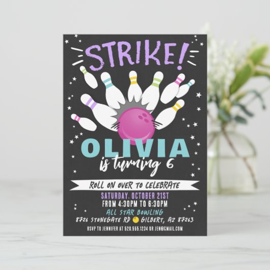 Invitation d'anniversaire de Bowling (Debout devant)