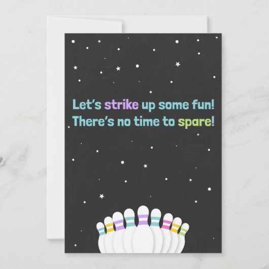 Invitation d'anniversaire de Bowling (Dos)