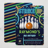 Invitation d'anniversaire de Bowling (Devant / Derrière)