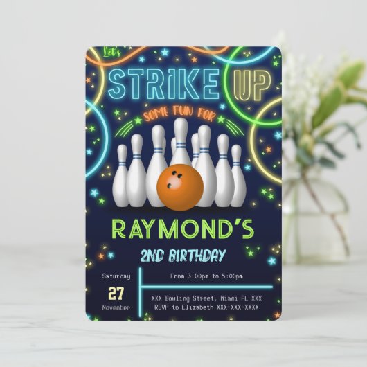 Invitation d'anniversaire de Bowling (Debout devant)