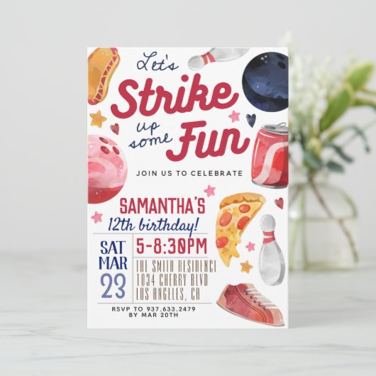 Invitation d'anniversaire de Bowling (Debout devant)