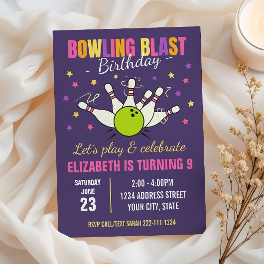 Invitation d'anniversaire de bowling