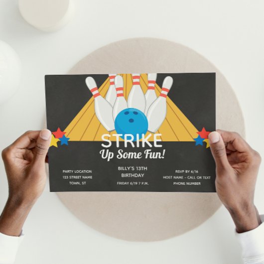 Invitation d'anniversaire de Bowling