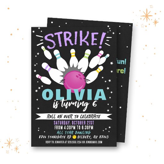 Invitation d'anniversaire de Bowling