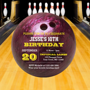 Invitation d'anniversaire de Bowling