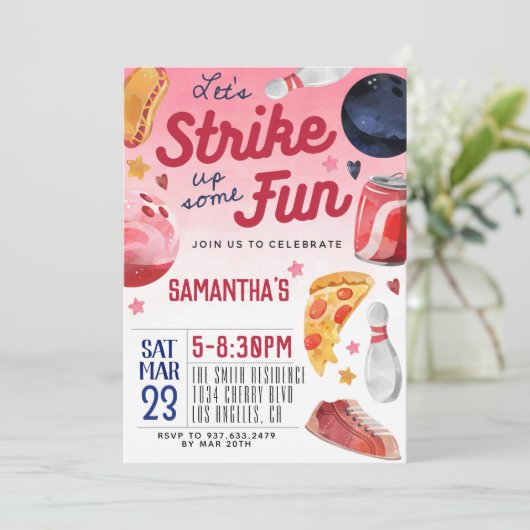 Invitation d'anniversaire de Bowling (Debout devant)