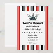 Invitation d'anniversaire de bowling (Devant / Derrière)