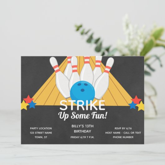 Invitation d'anniversaire de Bowling (Debout devant)