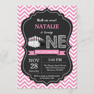 Invitation d'anniversaire de Bowling 1er anniversa